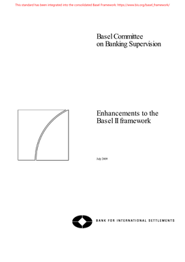 Enhancements to the Basel II Framework