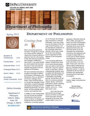 Depaul Philosophy Newsletter Spring 2015 W-Out Pic of Salma Ghalyooun