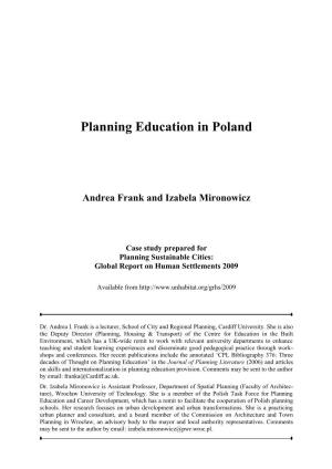 Planning Education in Poland