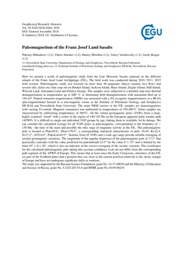 Paleomagnetism of the Franz Josef Land Basalts