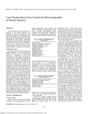 Late Dresbachian (Late Cambrian) Biostratigraphy of North America