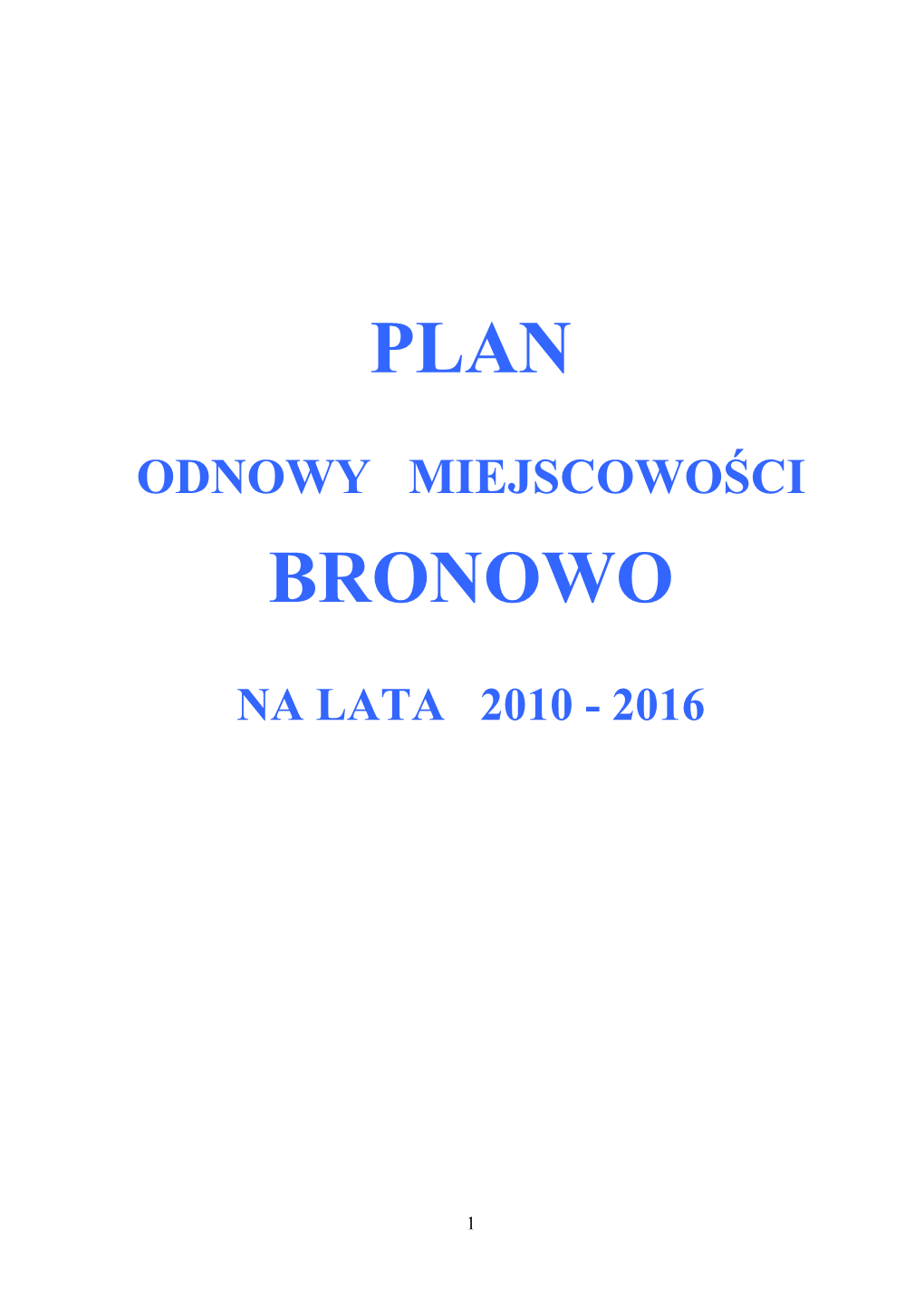 Plan Bronowo