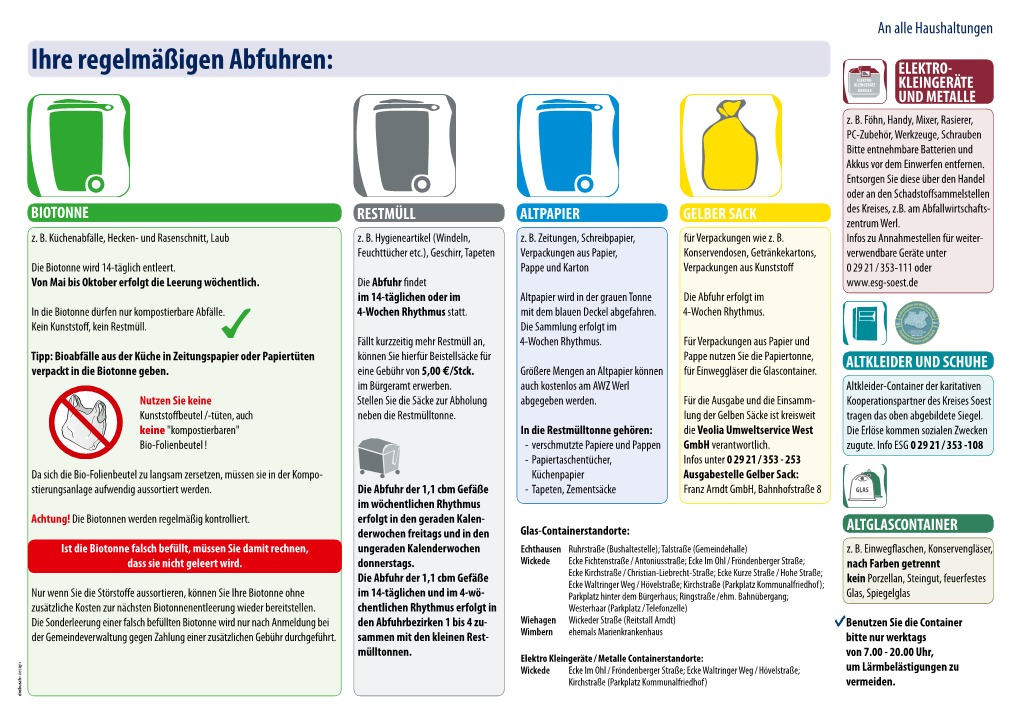 Abfallkalender 2021 @ Mobil Services JANUAR FEBRUAR MÄRZ APRIL MAI JUNI Abfall-Service-Telefon 53