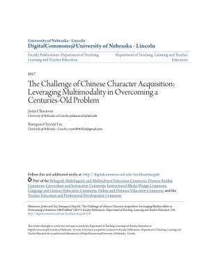 The Challenge of Chinese Character Acquisition