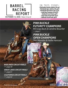 2020 Pink Buckle Barrel Horse Sale on Friday, October 9, 2020 the Pink Buckle Barrel Race Took a for $66,500 to Angela Richardson