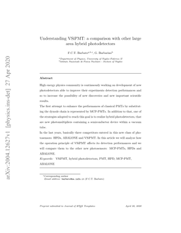 Understanding Vsipmt: a Comparison with Other Large Area Hybrid Photodetectors