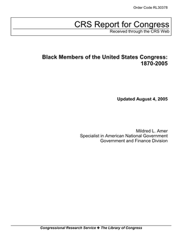 Black Members of the United States Congress: 1870-2005