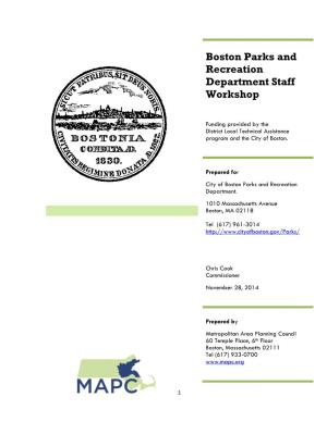 Boston Parks and Recreation Department Staff Workshop