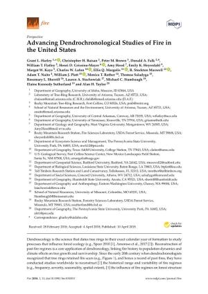 Advancing Dendrochronological Studies of Fire in the United States