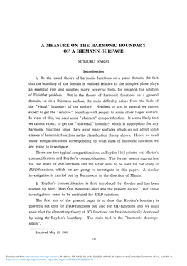 A Measure on the Harmonic Boundary of a Riemann Surface