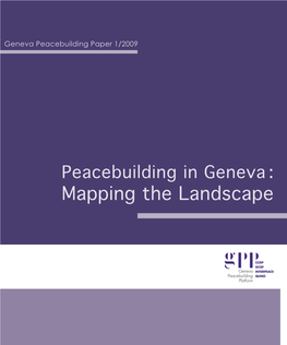 Peacebuilding in Geneva: Mapping the Landscape