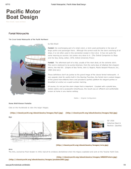 Pacific Motor Boat Design Pacific Motor Boat Design Rick Etsell, Naval Architect