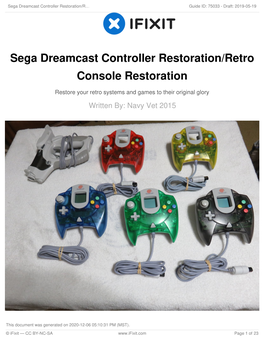 Sega Dreamcast Controller Restoration/Retro Console Restoration