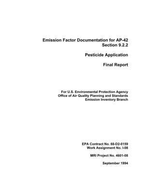 AP-42, Vol. 1, Final Background Document for Pesticide Application