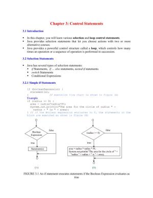 Chapter 3: Control Statements