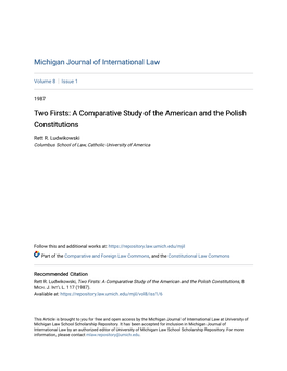 A Comparative Study of the American and the Polish Constitutions