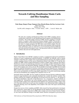 Towards Unifying Hamiltonian Monte Carlo and Slice Sampling