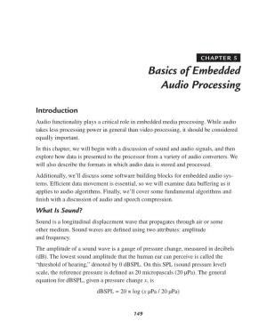 Basics of Embedded Audio Processing