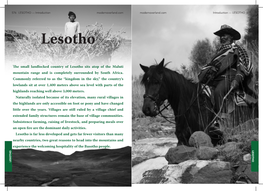LESOTHO — Introduction Modernoverland.Com Modernoverland.Com Introduction — LESOTHO 577