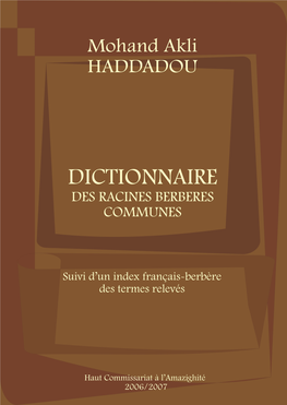Dictionnaire Des Racines Berbères Communes
