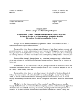 Azerbaijan-Georgia Intergovernmental Agreement Pdf / 44.5 KB