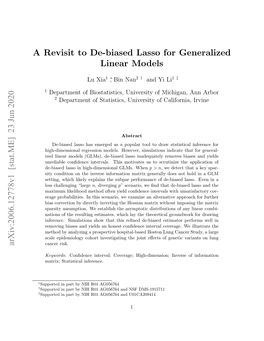 A Revisit to De-Biased Lasso for Generalized Linear Models
