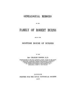 Family of Robert Burns