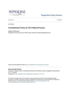Constitutional Theory & the Political Process