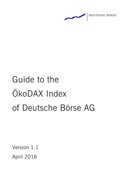 Guide to the Ökodax Index of Deutsche Börse AG