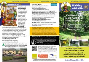 Walking with Offa 15 GETTING THERE: You Can Find Public Transport Options Walking Food, Drink and Throughout Shropshire At: Accommodation