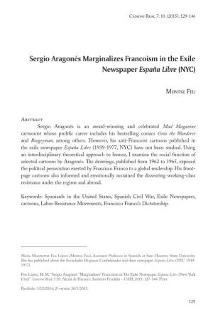 Sergio Aragonés Marginalizes Francoism in the Exile Newspaper España Libre (NYC)