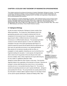 Chapter 4: Ecology and Taxonomy of Washington Sphagnum Moss