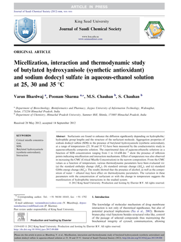 Micellization, Interaction and Thermodynamic Study of Butylated