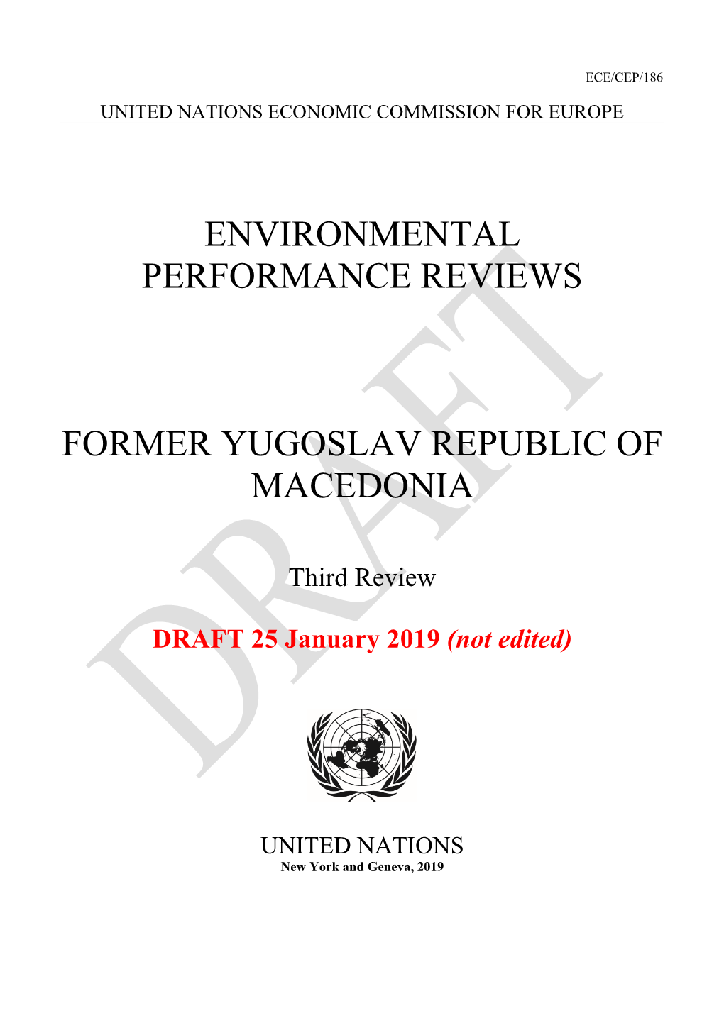 Environmental Performance Reviews Former Yugoslav Republic