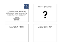 Death of the Songwriter: Attribution of Creative Ownership in Popular Music Production