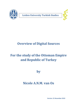Overview of Digital Sources for the Study of The