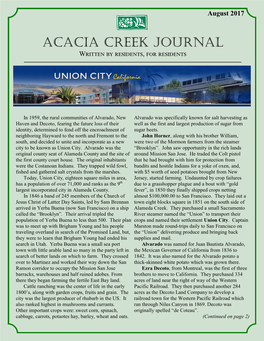 Acacia Creek Journal Written by Residents, for Residents
