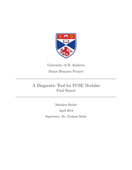 A Diagnostic Tool for FUSE Modules Final Report