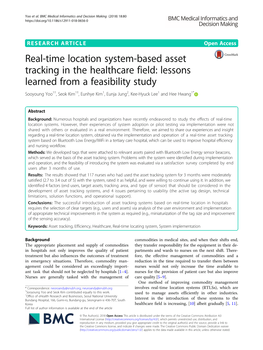 Real-Time Location System-Based Asset Tracking in the Healthcare Field