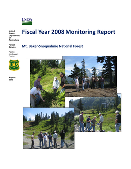 2008 Monitoring Report Department of Agriculture
