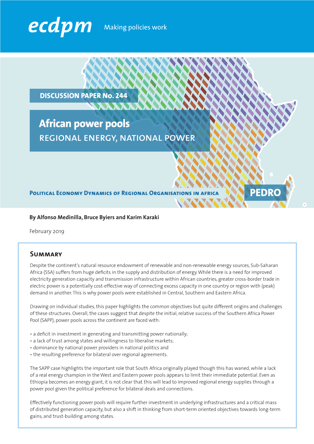 African Power Pools Regional Energy, National Power