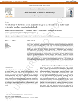 Potential Use of Electronic Noses, Electronic Tongues and Biosensors As Multisensor Systems for Spoilage Examination in Foods