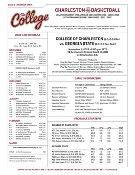 Charleston Basketball Ncaa Tournament Appearances 1994 | 1997 | 1998 | 1999 | 2018 Nit Appearances 1995 | 1996 | 2003 | 2011 | 2017