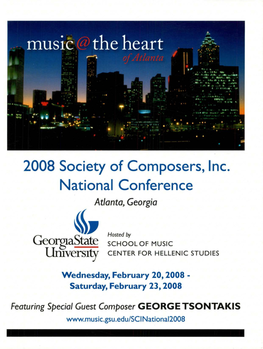 2008 Society of Composers, Inc. National Conference Atlanta, Georgia