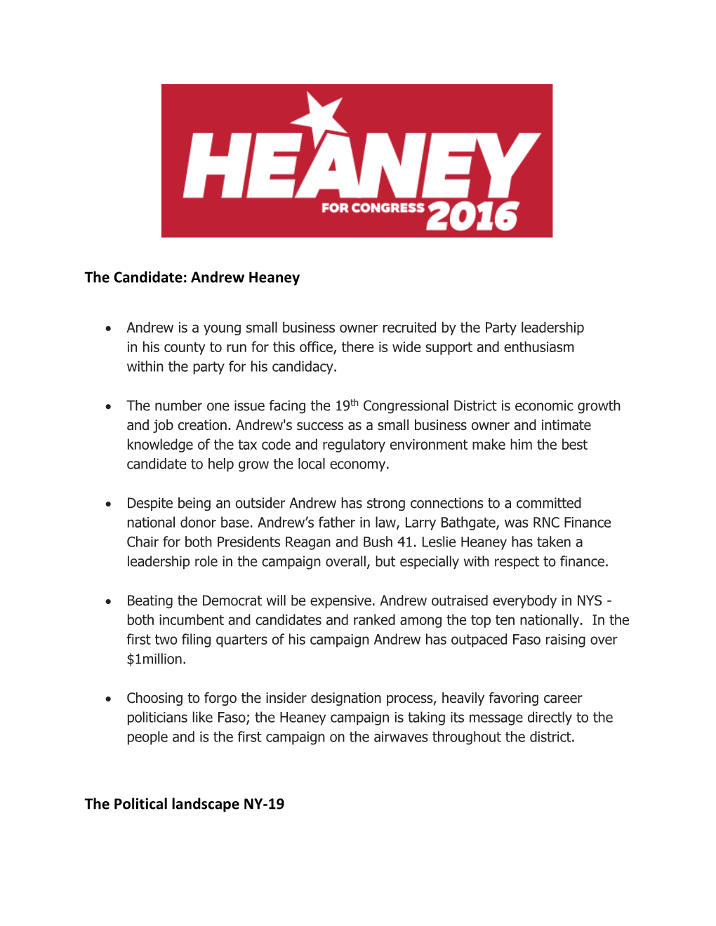 Andrew Heaney the Political Landscape NY-19