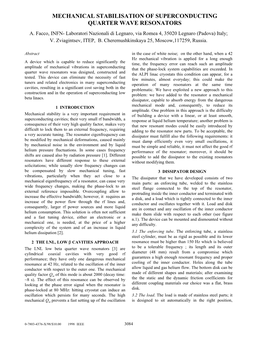 Mechanical Stabilisation of Superconducting Quarter Wave Resonators A