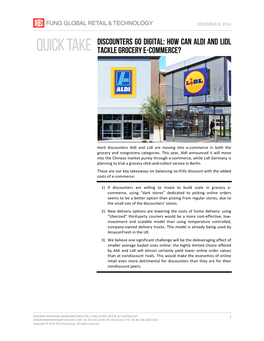 Discounters Go Digital: How Can Aldi and Lidl Tackle Grocery E-Commerce?