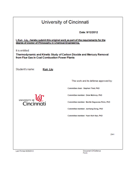 Thermodynamic and Kinetic Study of Carbon Dioxide and Mercury