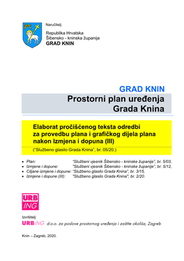 Prostorni Plan Uređenja Grada Knina