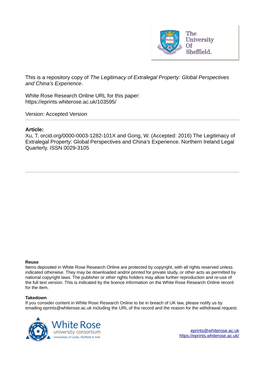 The Legitimacy of Extralegal Property: Global Perspectives and China’S Experience